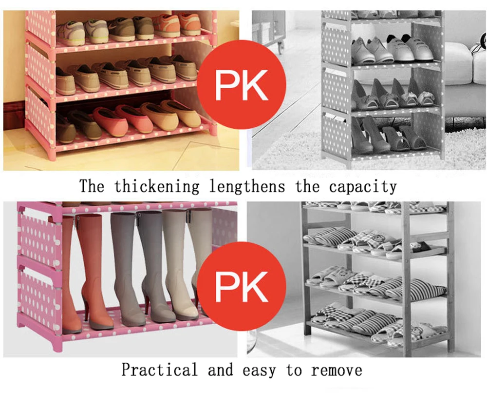 Многоцветные простые шкафы для обуви, железная сборка обувной стойки с современным простым пылезащитным шкафом для обуви, четыре пола, высота 50 см