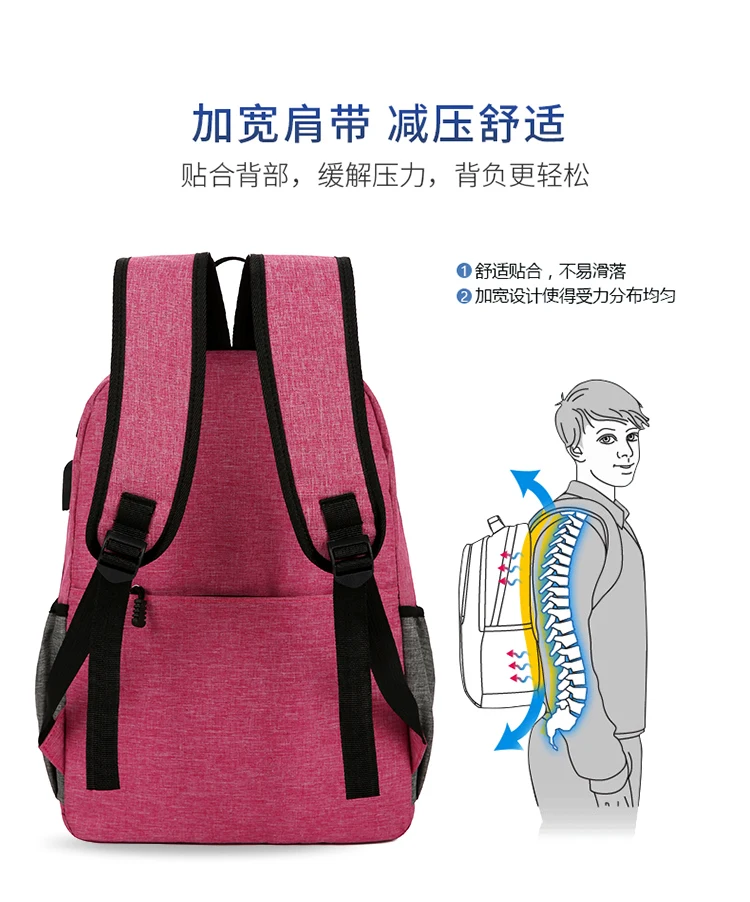 New 3 Pc/set Anti Theft Backpack Men Women Casual Backpack Travel School Laptop Canvas Backpack Student Book-Bags Sac A Dos
