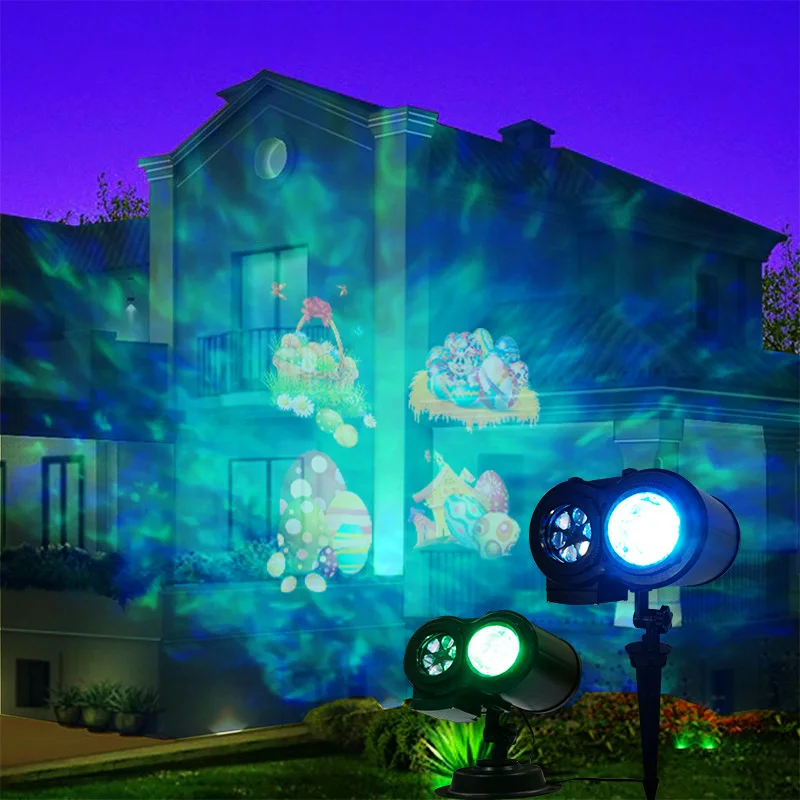 Colorful 16 Slides Ocean Wave Stage Lamp Outdoor Christmas Laser Projector Light Snowflake Star Projector Party Garde Decoration (2)