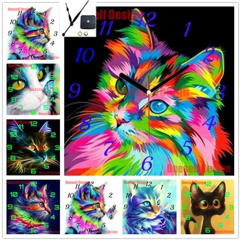 

5d diamond embroidery full set cartoon cat 5d diamond painting full square and clock diamond mosaic sale decor home wall sticker