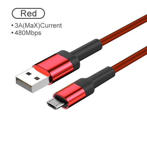 OREY 3A Micro USB кабель для быстрой зарядки для samsung S9 USB кабель для Xiaomi Redmi Note 7 зарядный кабель USB кабель для передачи данных - Цвет: Red