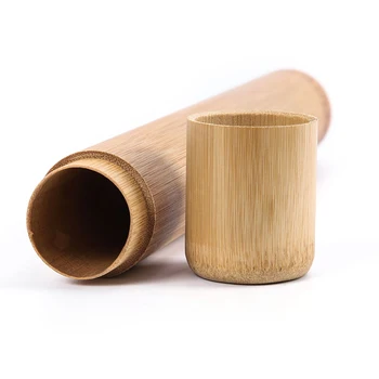 

Eco-friendly Jar Portable Tea Canister Lid Handmade Natural Container Round Bamboo Natural Storage Box Holder Toothbrush Box