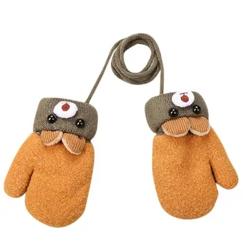 

0-3Years Winter Baby Boy Girl Knitted Gloves Thick Warm Rope Full Finger Mittens