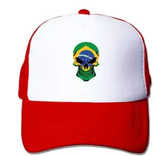 Сетчатая Кепка на заказ бейсболка Бразилия череп флаг регулируемая бейсболка s
