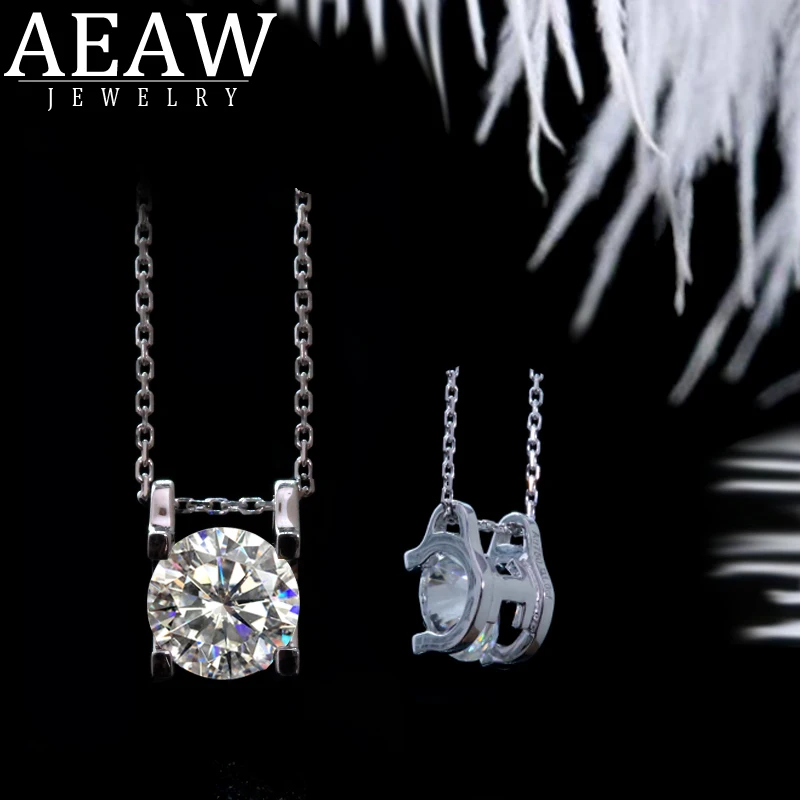 1.0ct 6,5 мм VVS1 DEF круглая огранка 18 к белый желтый золотой Муассанит кулон с 18 К золотой цепочкой ожерелье для женщин в изящных ювелирных изделиях