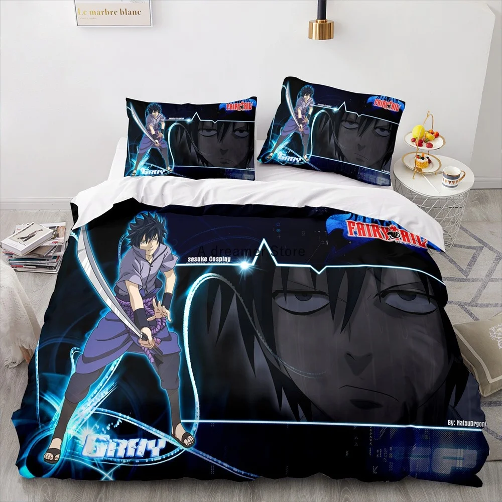 2022 New Style Anime Fairy Tail Duvet Cover Cartoon Kids Bedding Sets With Pillowcases Gift For Friend Decor Home Bedclothes