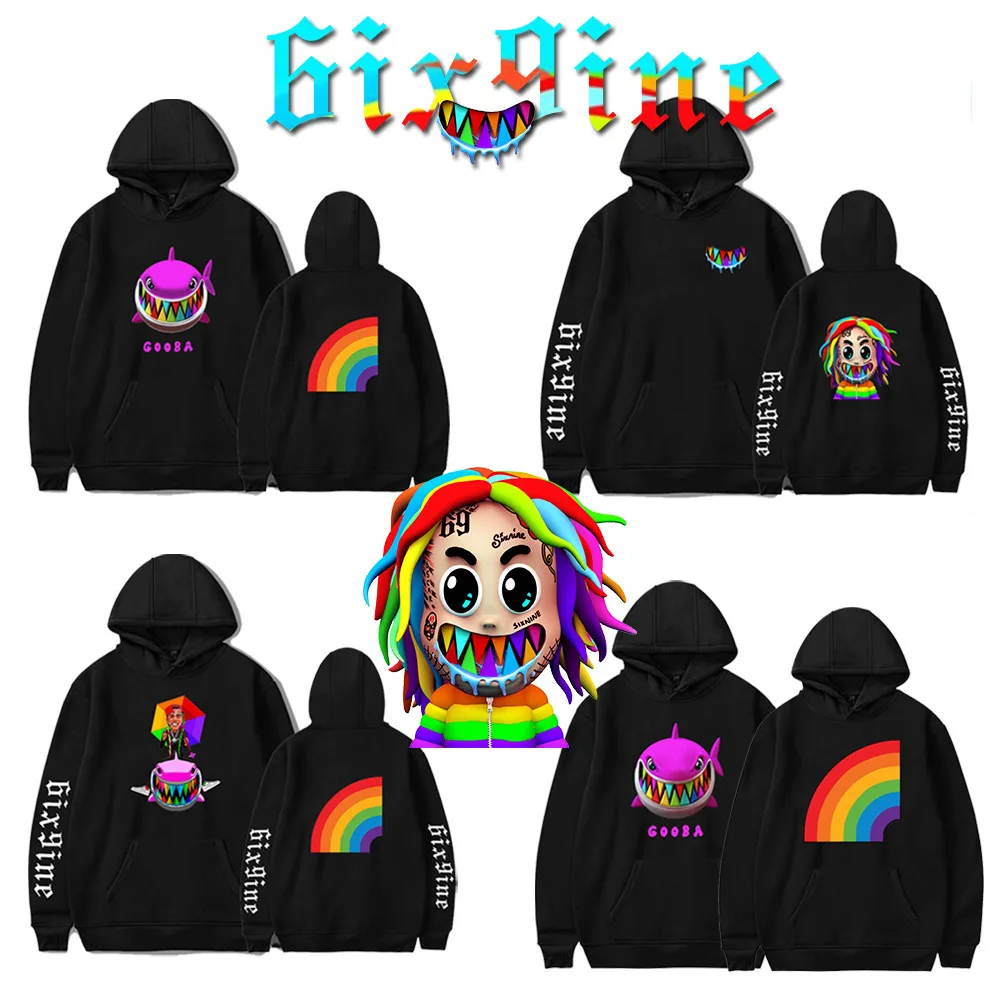Hip Hop Rapper 6ix9ine Tekashi69 Tekashi 69 Gooba Rainbow Women/Men Hoodies Sweatshirts Harajuku Casual Pullover Hooded Jacket Hip Hop Rapper 6ix9ine Tekashi69 Tekashi 69 Gooba Rainbow Women/Men Hoodies Sweatshirts Harajuku Casual Pullover Hooded Jacket