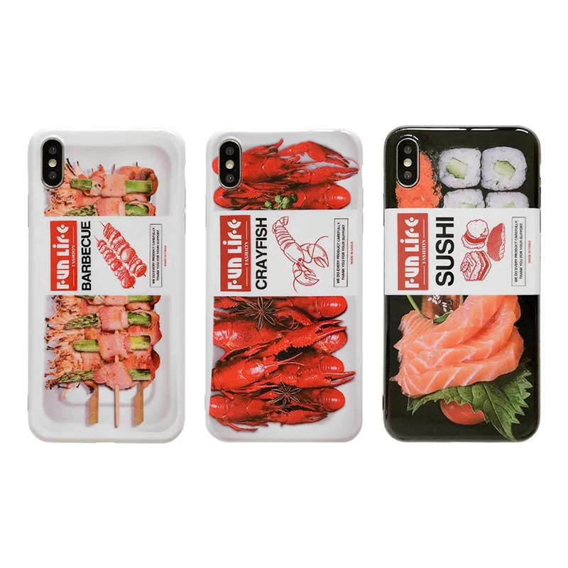 ホットサーモン寿司ロブスターオクラバーベキューソフトシリコン電話ケースiphone 6プラス7 7プラス8 8プラスx Xs Xr最大11プロカバーcoque 電話用緩衝材 Aliexpress