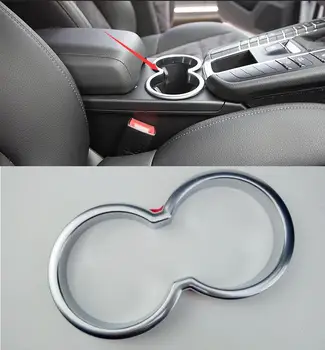 

Car styling For Porsche Macan 2014 2015 high quality ABS Console Cup Holder Cover Trim Frame 1pcs free shipping