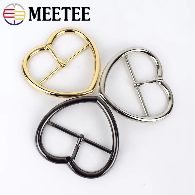 Meetee 52x45 мм пряжки для сумки в форме сердца, ремень с пряжкой, ремень с металлической регулировкой, застежка, крючки, сделай сам, кожаные аксессуары для рукоделия