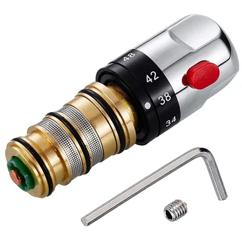 Thermostatic Mixer Water Mixing Valve,Solid Brass Copper Cartridge Temperature Control Valve Faucet Tap Fittings pipe thermostat faucet thermostatic mixing valve bathroom water temperature control faucet cartridges solar water heater therm