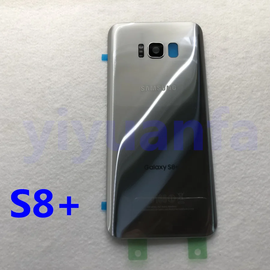 Samsung задняя Батарея Крышка для samsung Galaxy S8 G950 SM-G950F G950FD S8 плюс S8+ G955 SM-G955F G955FD сзади Стекло чехол - Цвет: S8 Plus Silver
