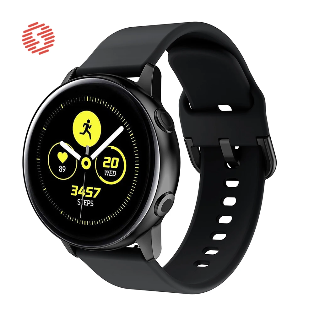 Фторэластомерный ремешок ShengOne для Samsung Galaxy Watch Active 42 мм мягкий силиконовый