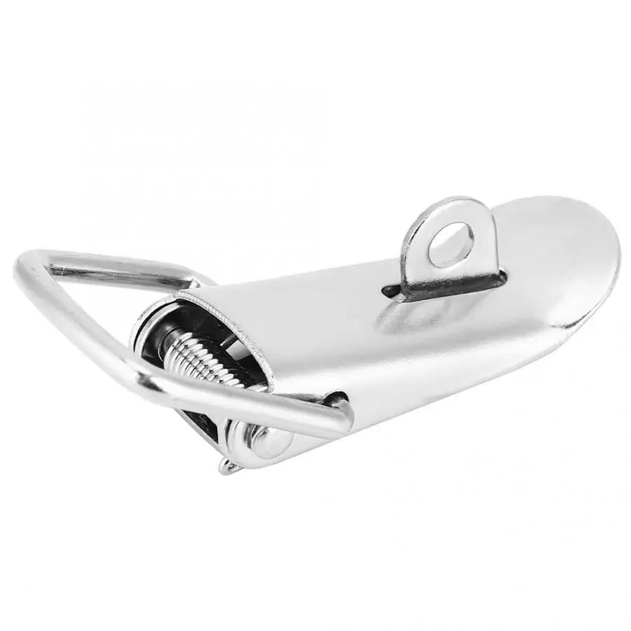 10Pcs Hasp Latch Lock Spring Buckle Iron Nickel Plated Fastener Case