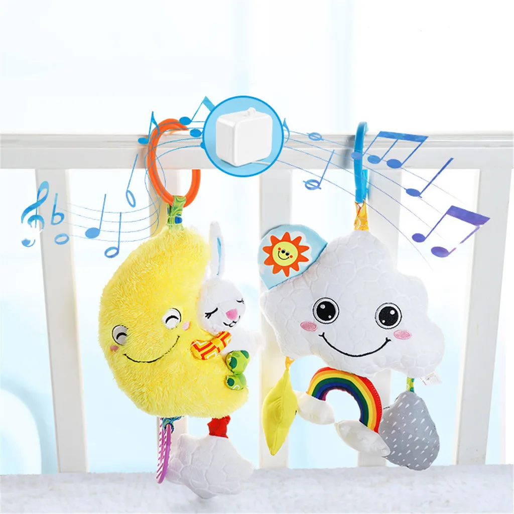 

Education For Kids Fun Learning Toys For Children Music Infant Rattles Plush Teether Stroller Hanging Bell Play Toys DollW815