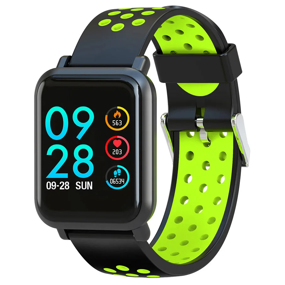 Смарт-часы фитнес-браслет монитор сердечного ритма Bluetooth музыкальная камера S9 Plus смарт-браслет PK Amazfit Bip Lite часы для мужчин и женщин - Цвет: Зеленый