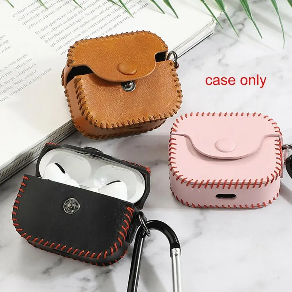 Luxury Leather Earphone Case For Airpods Pro Protective Case With Keychain Headphone Earpods Bags Cover For Air Pods 3