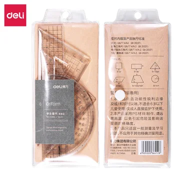 

Deli Plastic Triangle Ruler Student Stationery Set Ruler Templates For Drawing Protractor Multi Specifications and Transparent