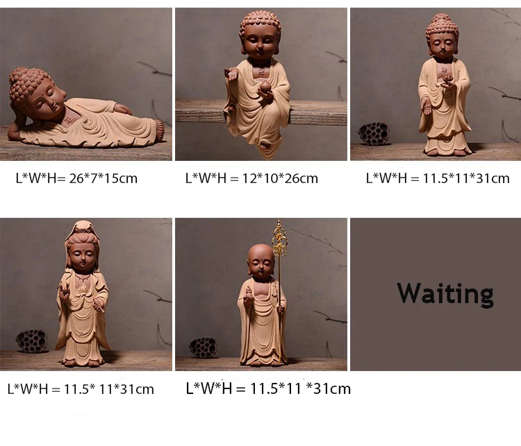 Tea pets High-quality Buddha Guanyin living room decoration Zen Ceramic Monk set Yoga Mandala Tearoom Ornaments Christmas Gift