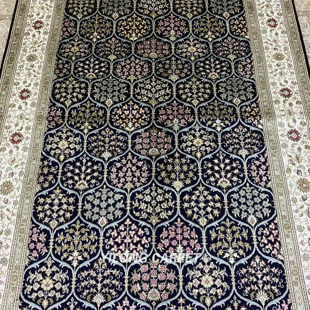 Yilong 4,5 'x6. 5' Тебриз шелковый ковер ручной работы изысканный Iran шелковые ковры(HF319B
