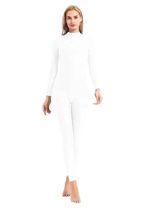 Ensnovo Body Intero A Collo Alto In Spandex – Manica Lunga, Cerniera Posteriore – 26 Colori, Taglie XS-3XL - 4