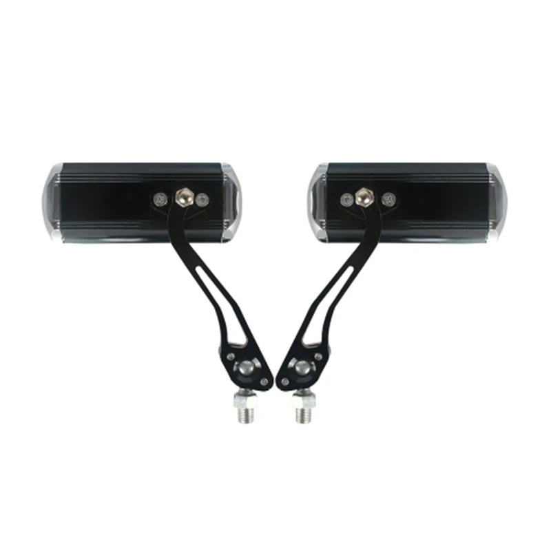 2 PCS Mirrors with Clips Universal Cycling Rear Mirror Mountain Bike Handlebar Rear View Mirror 360 Degree Rotation Shatterproof - Цвет: Black without clips