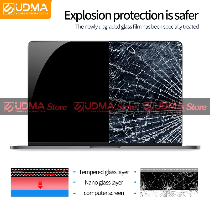 UDMA-Protetor de Tela Anti Azul para Laptops Huawei, Notebook Filme de Vidro Temperado, MateBook 13s, 14s, 16s, X Pro, D14, D15, E2022