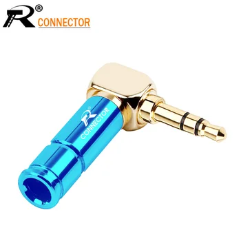 

10pc Luxury Jack 3.5mm Right Angle Earphone plug 3Pole Gold-plated Wire Connector Fit for 6mm Cable DIY Play Aluminum alloy tube