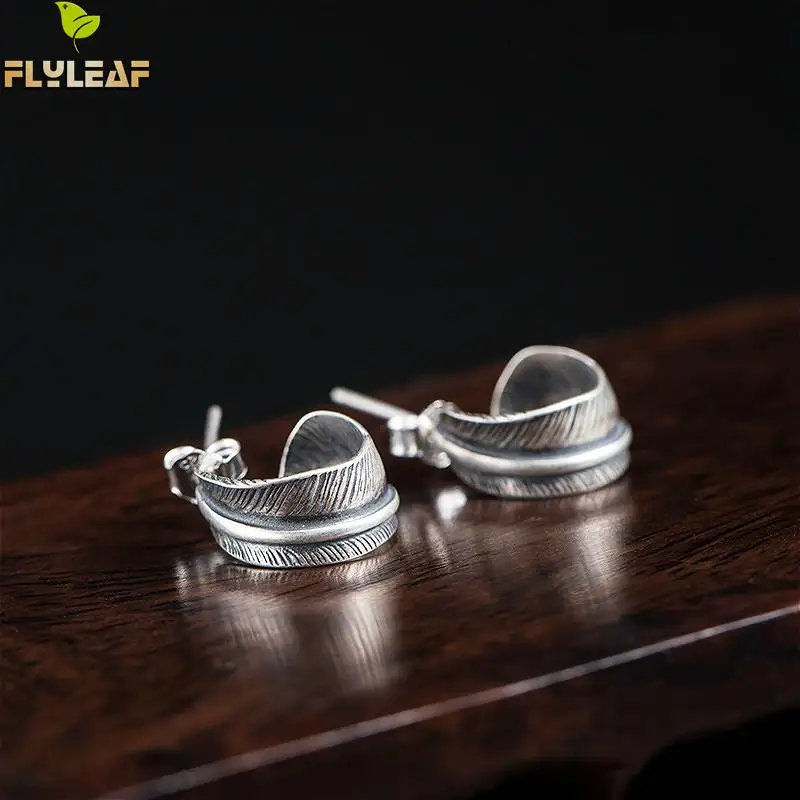 Женские серьги гвоздики в этническом стиле Flyleaf Винтажные из 100% стерлингового