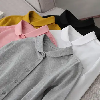 

NEW 2020 Autumn all-match base coat, cotton small round neck long sleeve shirt women WQ1098-01-08