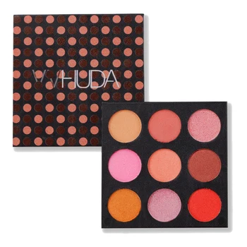 

VVHUDA 9 Color Warm Gorgeous Matte Eyeshadow Palette Makeup Professional Colorful Kit Shimmer Highly Pigmented Smokey Eyes Set