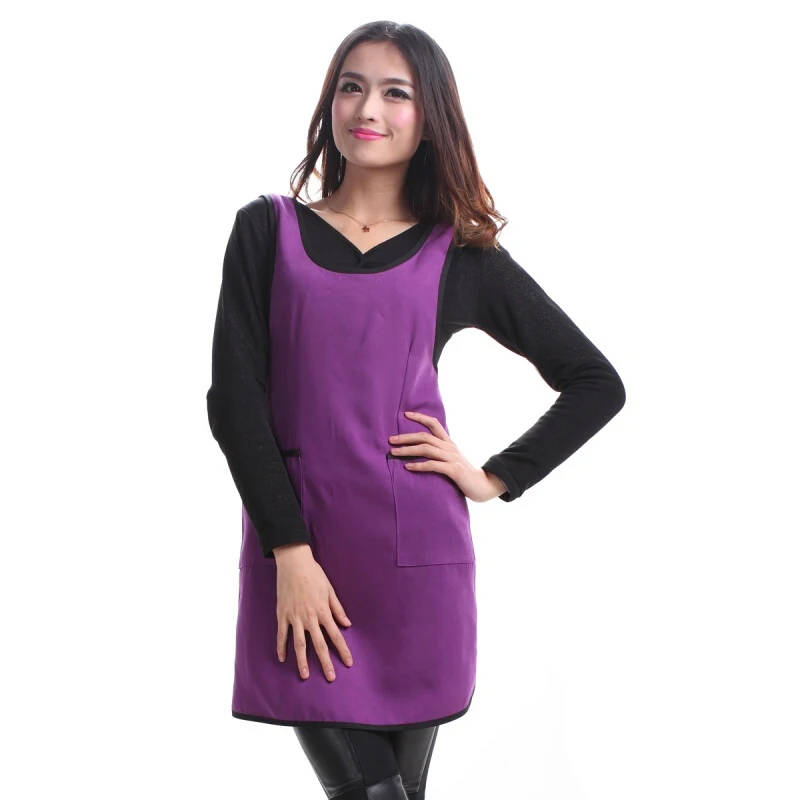 

Fashion Nail Salon Coffee Shop Household Apron Dress Women Men Waiter Cooking Kitchen Aprons Black Pink Chef Bibs With Pockets
