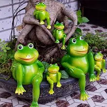 2 шт. прекрасный миниатюрный искусственный лягушка Amimal модель орнамент пейзаж украшение ремесло Смола