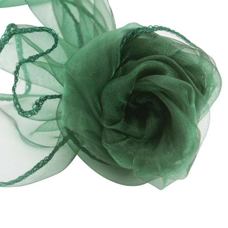 Dark Green FERR, 100 шт, новинка, органза, на стул, с поясом, с бантом, для свадебной вечеринки, украшения, Свадебный продукт, высокое качество - Цвет: Dark Green