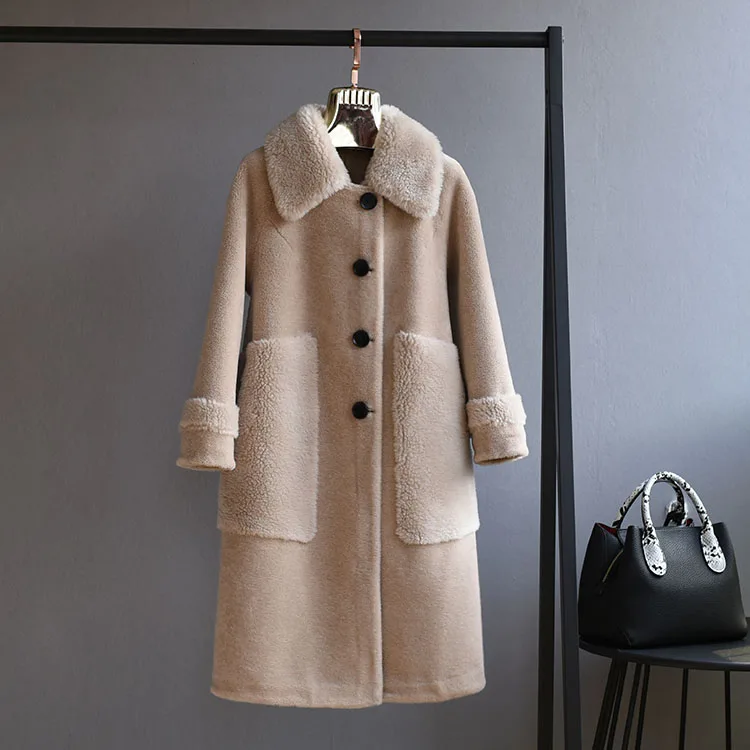 OFTBUY парка с v-образным вырезом зимняя куртка Женское пальто из натурального меха