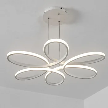 

Nordic postmodern dining chandelier simple flower-shaped led creative personality art bedroom study Nordic restaurant chandelier