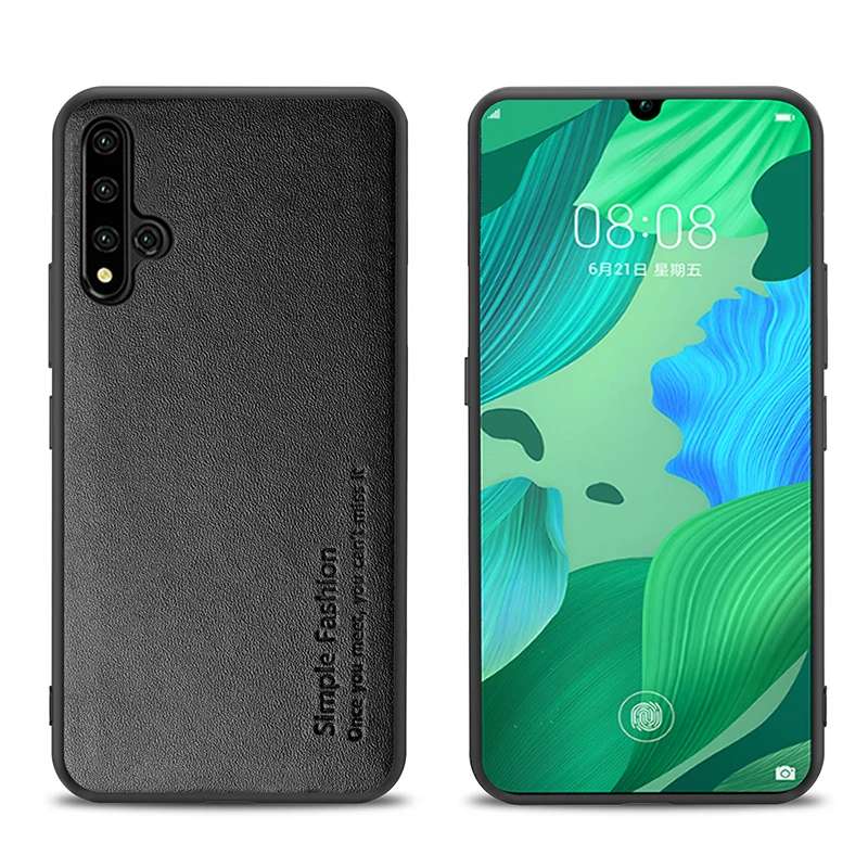 Простой Модный чехол для huawei Nova 5/Pro, чехол s, Ультратонкий чехол из натуральной кожи и силикона, ударопрочный чехол-накладка для Nova5 Pro