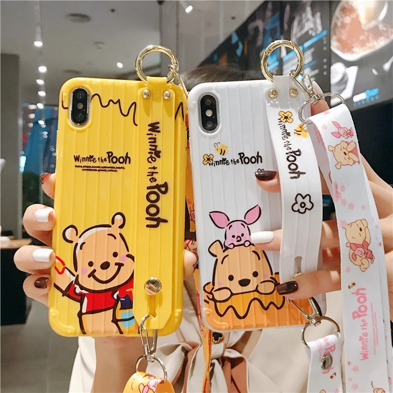 Мультяшный браслет для IPhone 11Pro Max чехол XS XR мягкий с длинной и короткой веревкой