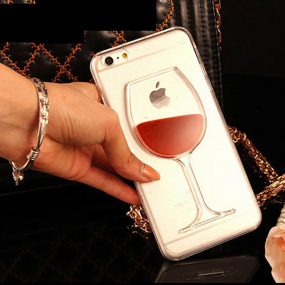 3D Flowing Liquid Red Wine Cup Phone  Case for iPhone 13 12 11 Pro XS Max XR X 8 7 6 Plus Samsung S22 21 20 FE Plus Note20 Ultra case iphone 13 pro max
