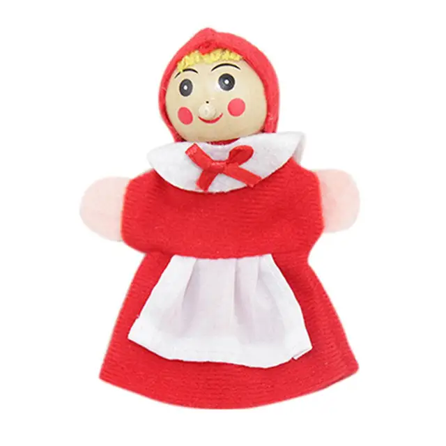 Little Red Riding Hood and Wolf Fairy Stories Play Game Finger Puppets Toys Cartoon Theater Soft Doll Kids Educational Toys 3