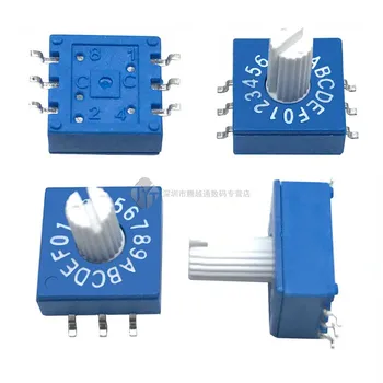 

SMD 0-F rotary encoder switch with handle DIP switch 10 bit 16 bit PCB encoder 8421C positive code 3 : 3