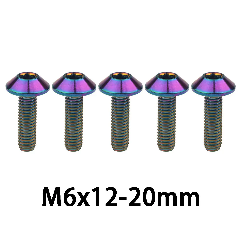 

5pcs Titanium Ti Bolts Button Allen Hex Head M6X12 15 20mm Screws Bolt for Motor Bike disc M6 Bolt