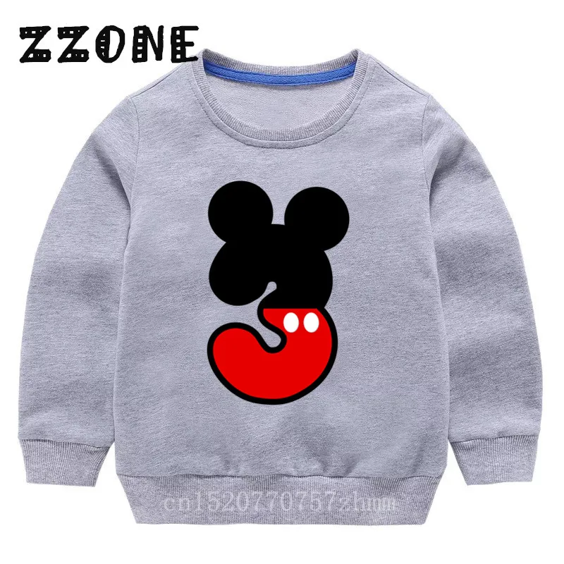 2416U-Gray Children's Hoodies Kids Happy Birthday Number 1-4 Print Sweatshirts Baby Cotton Pullover Tops Girls Boys Autumn Clothes,KYT2416 - Цвет: 2416U-Gray