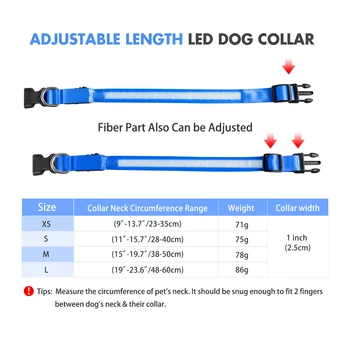 MASBRILL Dog Collar Luminous Pet Supplies Dog Collar Waterpoof Safety Collars dropship No Logo 6