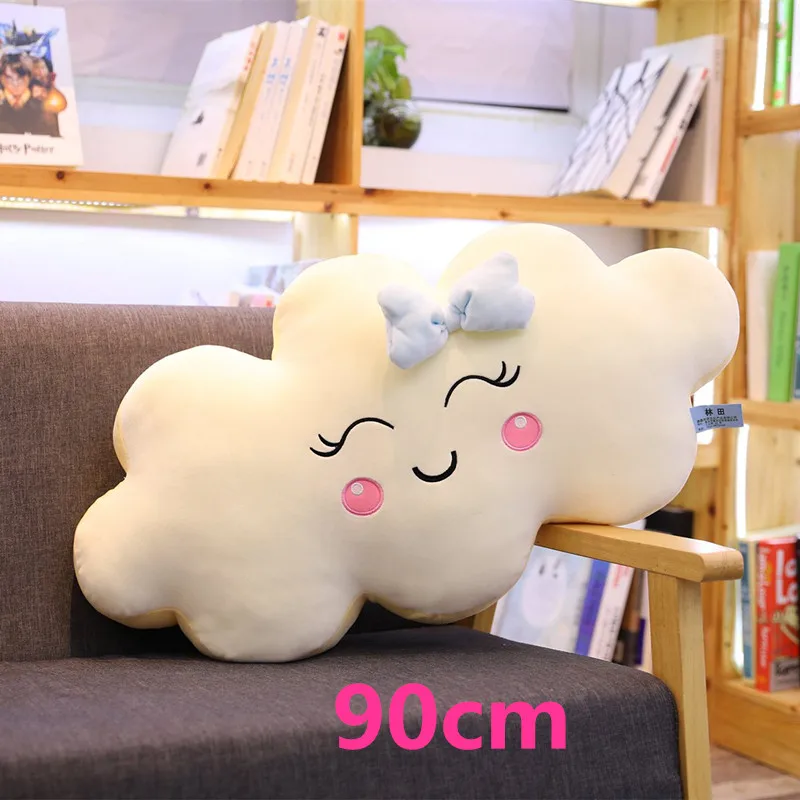Гигантский стиль Kawaii Cloud мягкая плюшевая подушка облако Мягкие плюшевые игрушки для детей подарок для маленьких девочек - Цвет: 90cm blue
