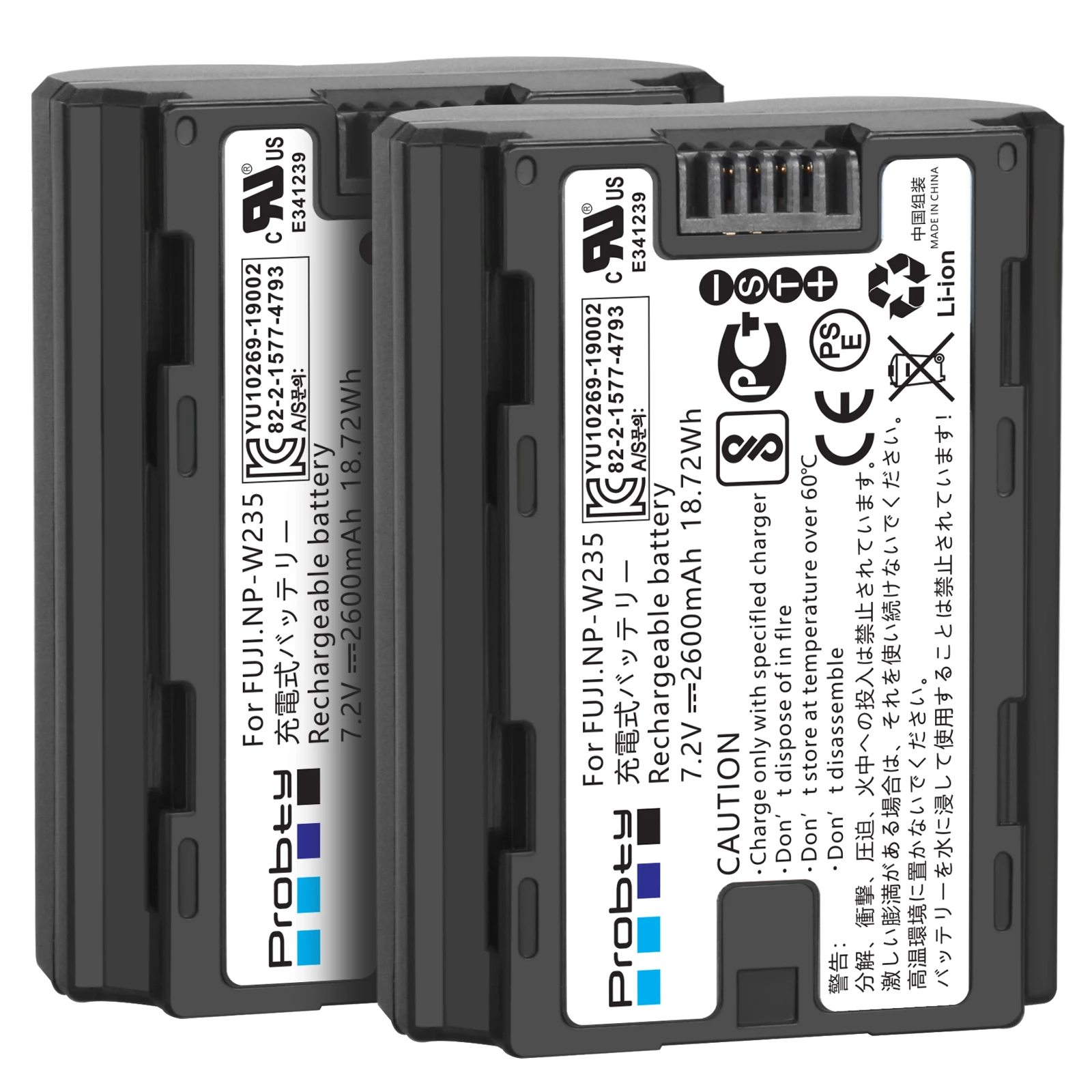 Probty 2600Mah Np-W235 Batterie Per Fujifilm Fuji X-T5 X-T4 Gfx 100S X-H2S Gfx 50S I Fotocamera Npw235 Batteria Della Fotocamera