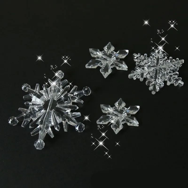 Christmas Decorations for Home Snowflake Ornaments Crystal Acrylic DIY Bead Curtain Decorative Craft New Year Party Decor Noel