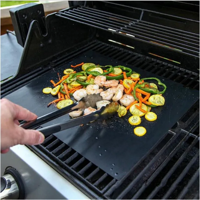 HIRUNDO Non-stick BBQ Grill Mat With Cutting Box Baking Mat Cooking  Grilling Sheet Heat Resistance Easily Cleaning Kitchen - AliExpress