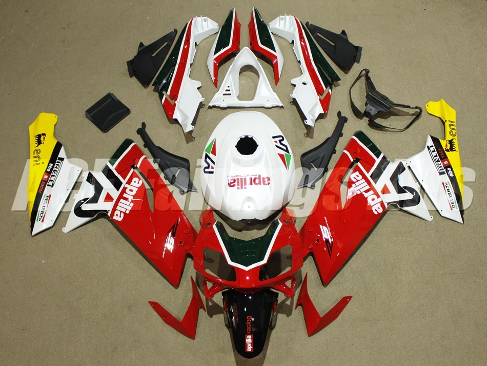 Высокое Качество Инъекции обтекатель комплект подходит для Aprilia RS125 06 07 08 09 10 11 RS4 РСВ 125 2006 2009 2011 Обтекатели на заказ красного и белого цвета