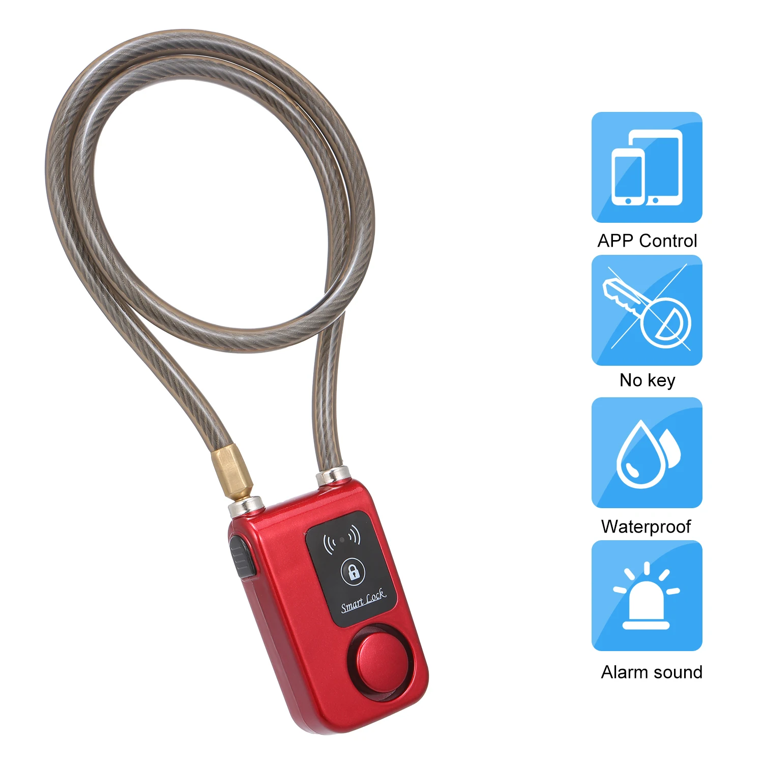 Smart Keyless BT замок Противоугонная сигнализация IP55 Водонепроницаемый замок телефон приложение управление для велосипеда мотоциклетные ворота замок - Цвет: Золотой